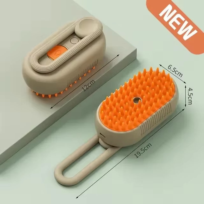 1 Steam Pet Brush 3-In-1 Massage Dog Steamy Brush Spray Beauty Tangled and Loose Hair Removal Cats Grooming Comb Dogs