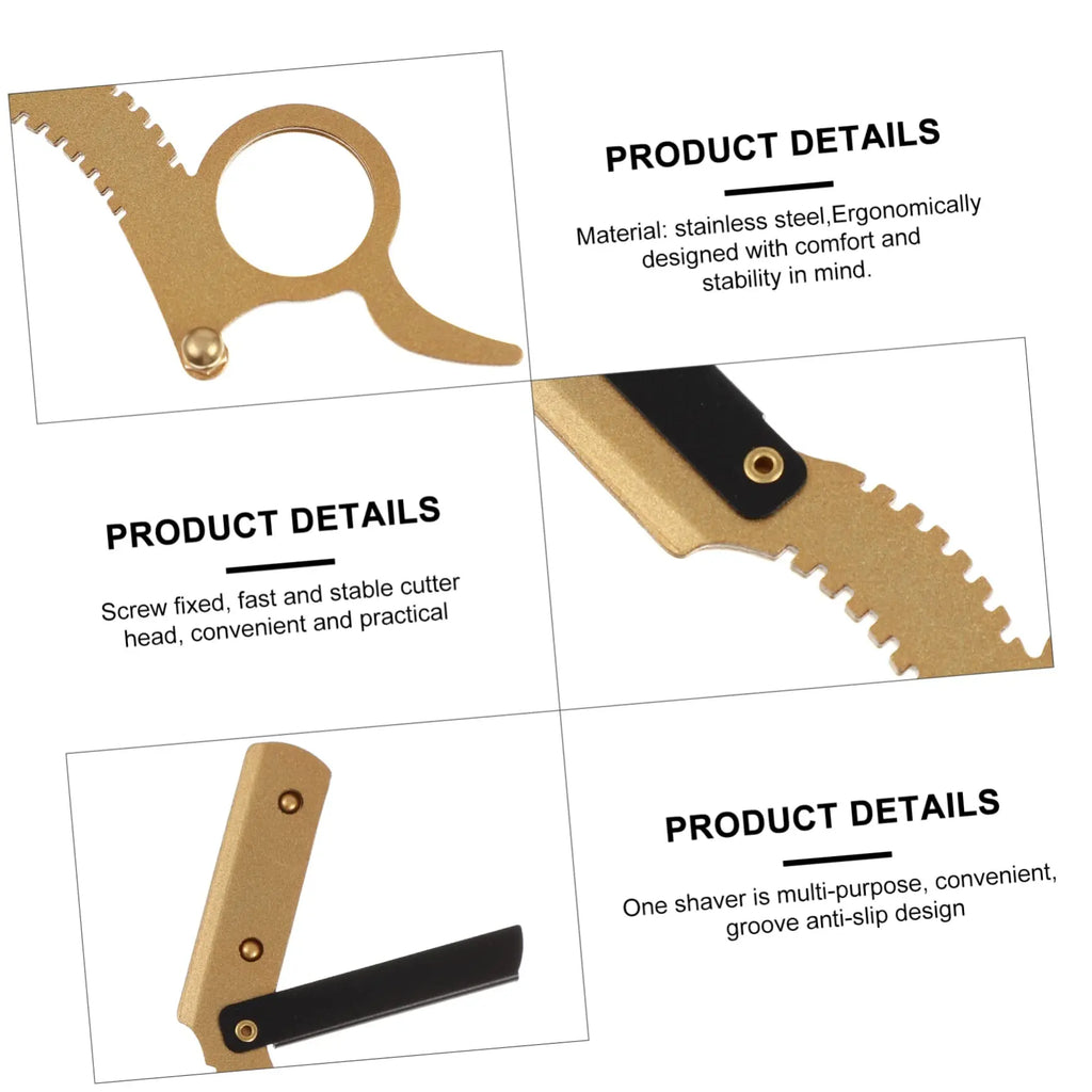 2pcs Professional Straight Edge Razor Beard & Eyebrow Trimming Blade, Barber Shaving Tool for Haircut Depilation Hairdresser