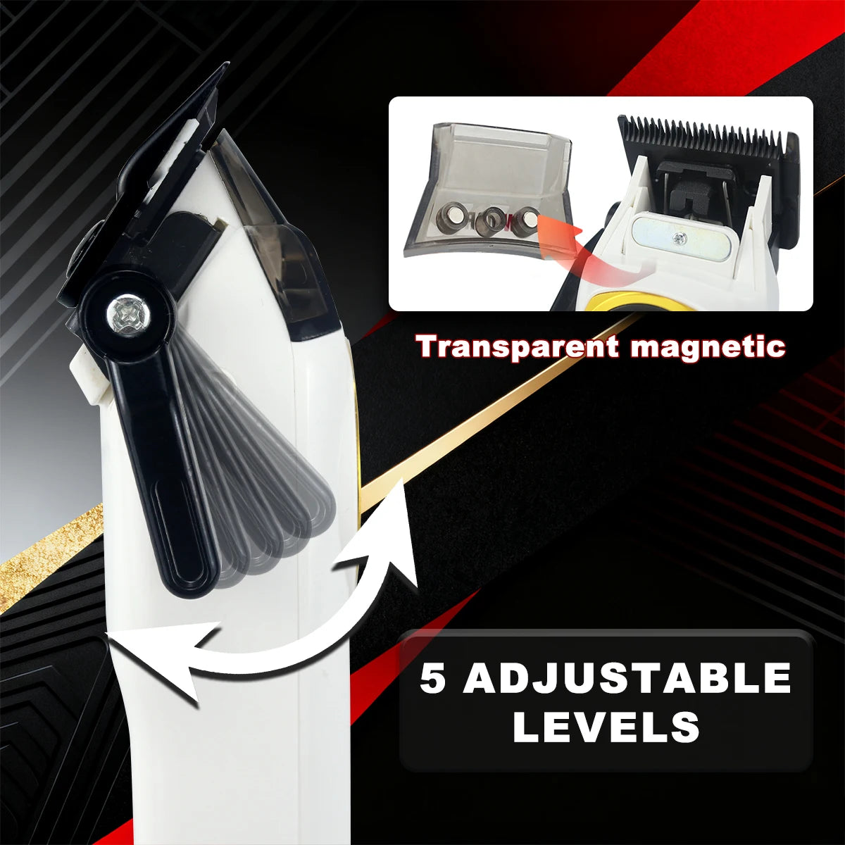 WMARK NG-8004 Men's Hair Clipper DLC Blade 9000RPM Brushless Motor Wireless Base Charger Professional Hair Cutting Machine