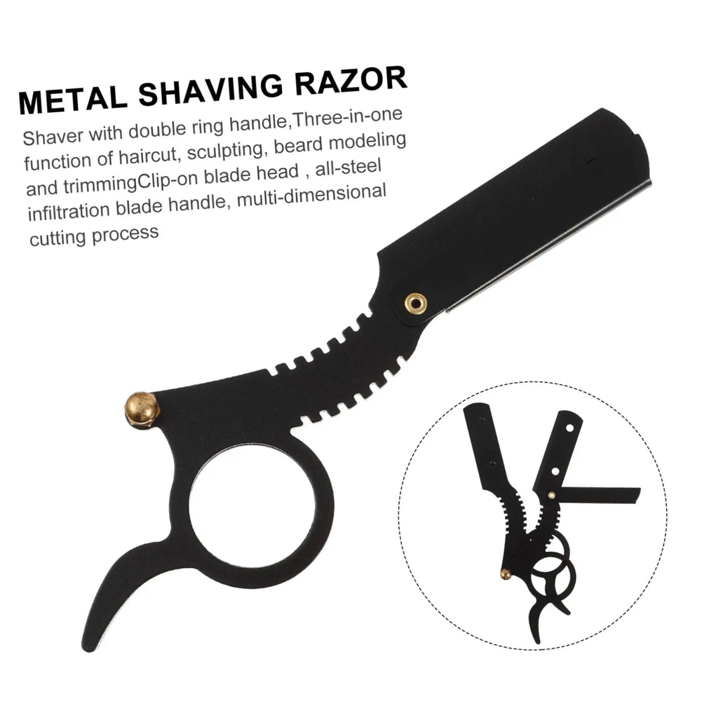 2pcs Professional Straight Edge Razor Beard & Eyebrow Trimming Blade, Barber Shaving Tool for Haircut Depilation Hairdresser