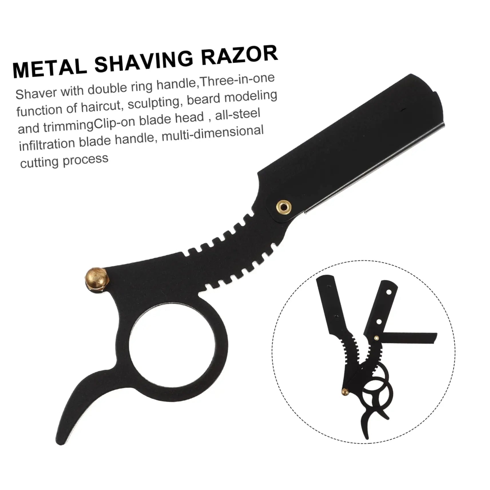 2pcs Professional Straight Edge Razor Beard & Eyebrow Trimming Blade, Barber Shaving Tool for Haircut Depilation Hairdresser