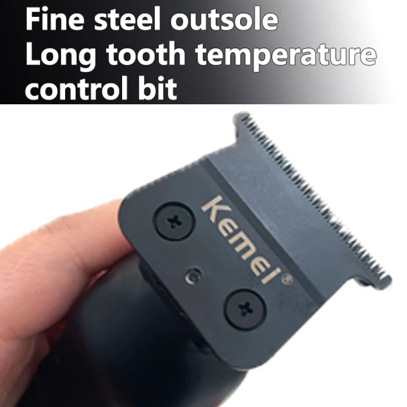 Kemei 2299 Barber Cordless Hair Trimmer 0mm Zero Gapped Carving Clipper  Professional Electric Finish Cutting Machine