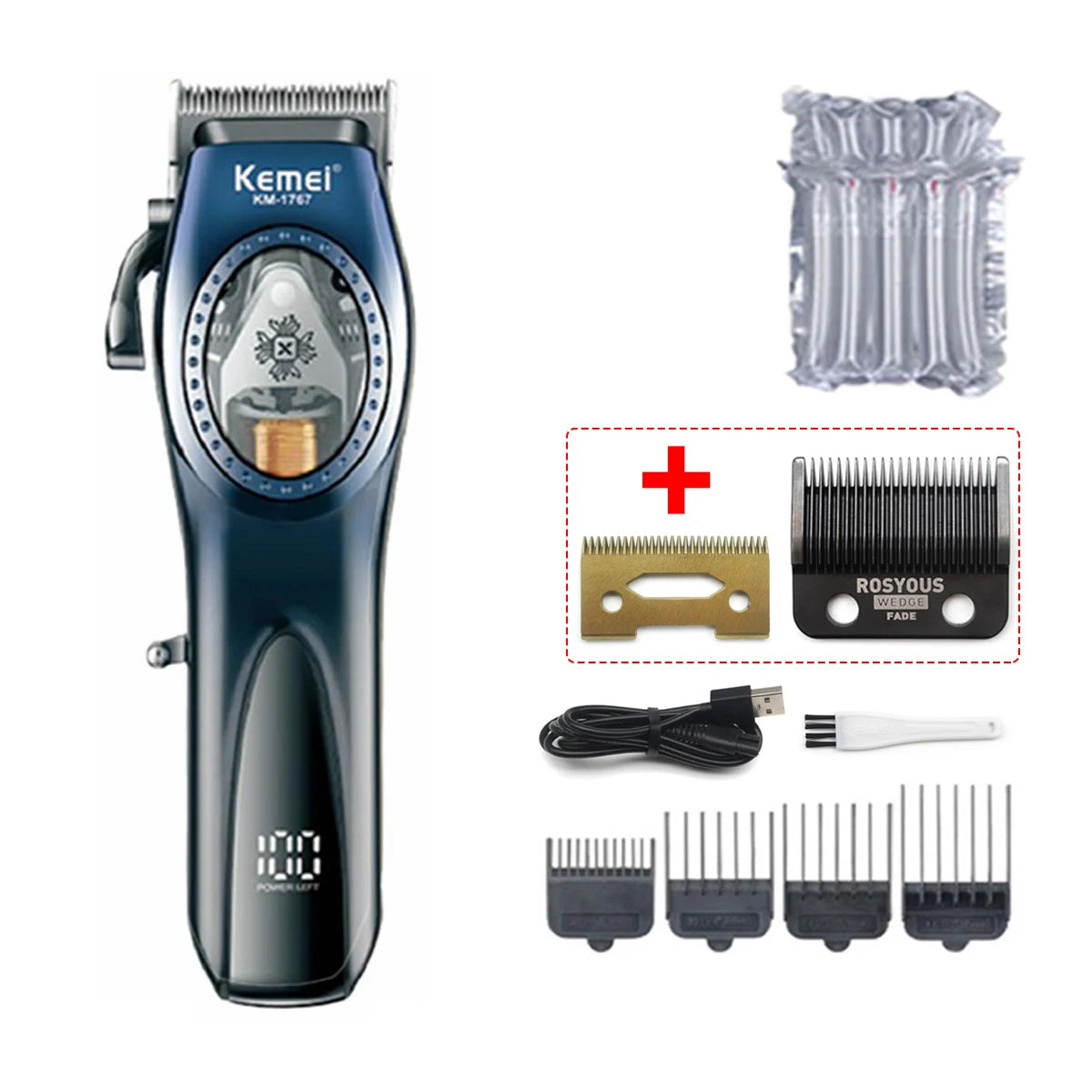 Kemei Hair Clipper Professional Haircut Machine 9000 RPM Magnet Motor Electric Trimmer Barber Shop Hair Cutting Machine KM-1767