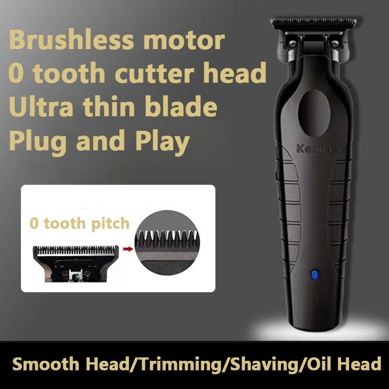 Kemei 2299 Barber Cordless Hair Trimmer 0mm Zero Gapped Carving Clipper  Professional Electric Finish Cutting Machine