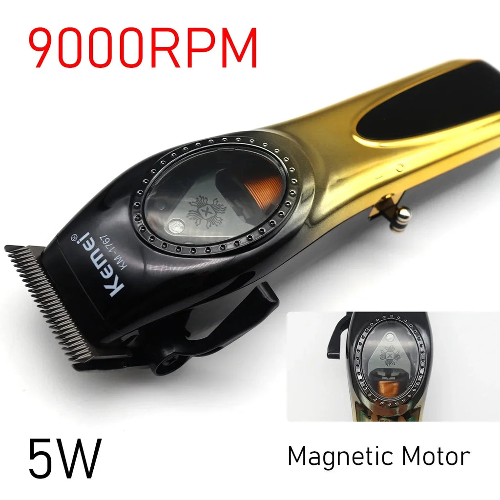 Kemei Hair Clipper Professional Haircut Machine 9000 RPM Magnet Motor Electric Trimmer Barber Shop Hair Cutting Machine KM-1767