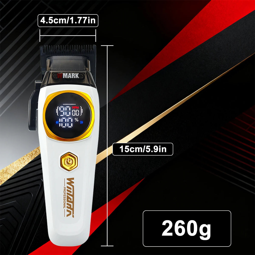 WMARK NG-8004 Men's Hair Clipper DLC Blade 9000RPM Brushless Motor Wireless Base Charger Professional Hair Cutting Machine