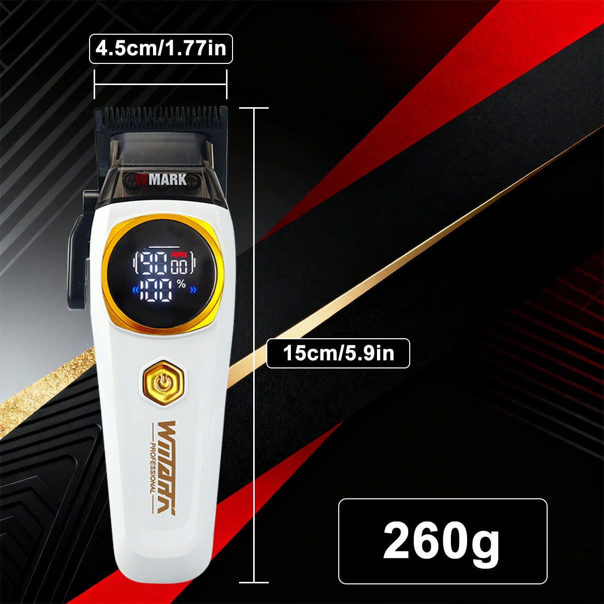 WMARK NG-8004 Men's Hair Clipper DLC Blade 9000RPM Brushless Motor Wireless Base Charger Professional Hair Cutting Machine