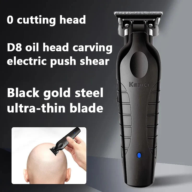 Kemei 2299 Barber Cordless Hair Trimmer 0mm Zero Gapped Carving Clipper  Professional Electric Finish Cutting Machine
